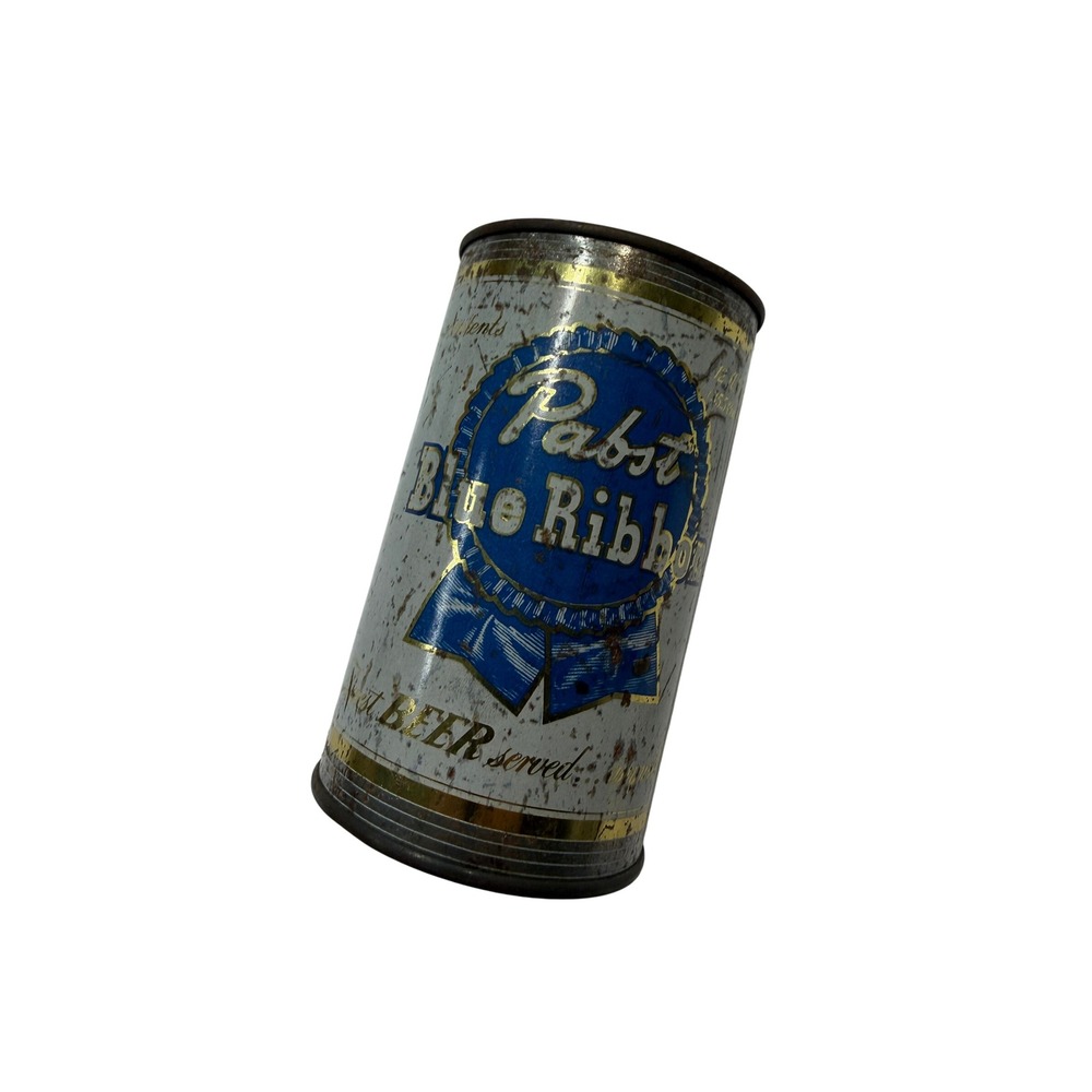 Vintage Pabst Blue Ribbon Beer Can Coin Bank PBR Breweriana Collectible Tin